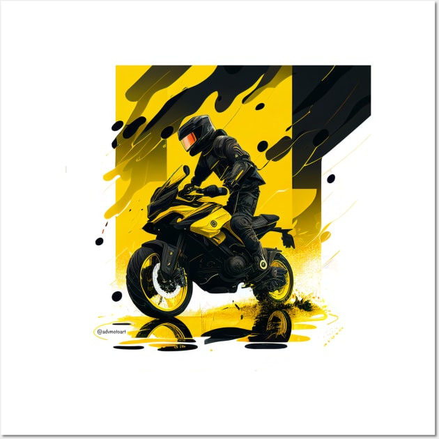 Black & Yellow adventure Wall Art by advmotoart